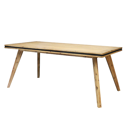 Seashore Dining Table in Solid Acacia Timber in Silver Brush Colour